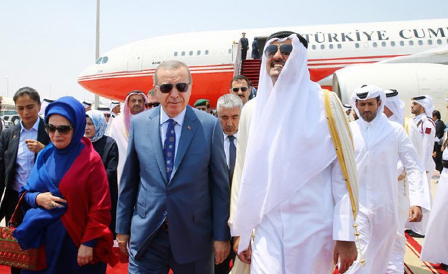 اردوغان وامير قطر في الدوحة 