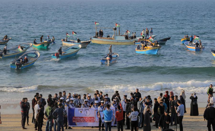 مسير بحري في غزة 