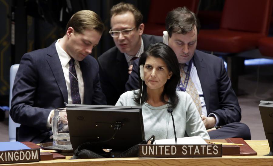مندوبة الولايات المتحدة في مجلس الأمن: أبو مازن أهان ترامب