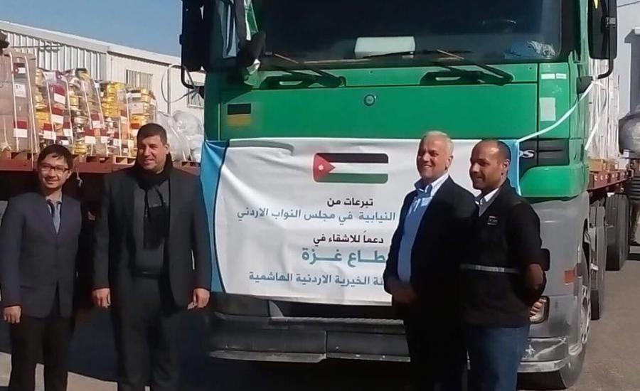 قافلة مساعدات اردنية الى قطاع غزة 