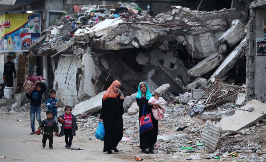 وحدات سكنية مدمرة في غزة 