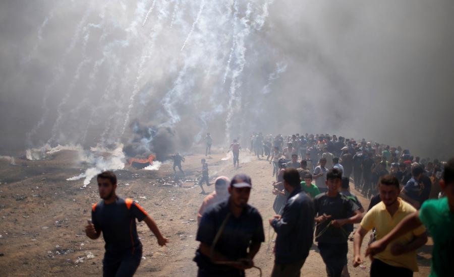 المتظاهرين في غزة 