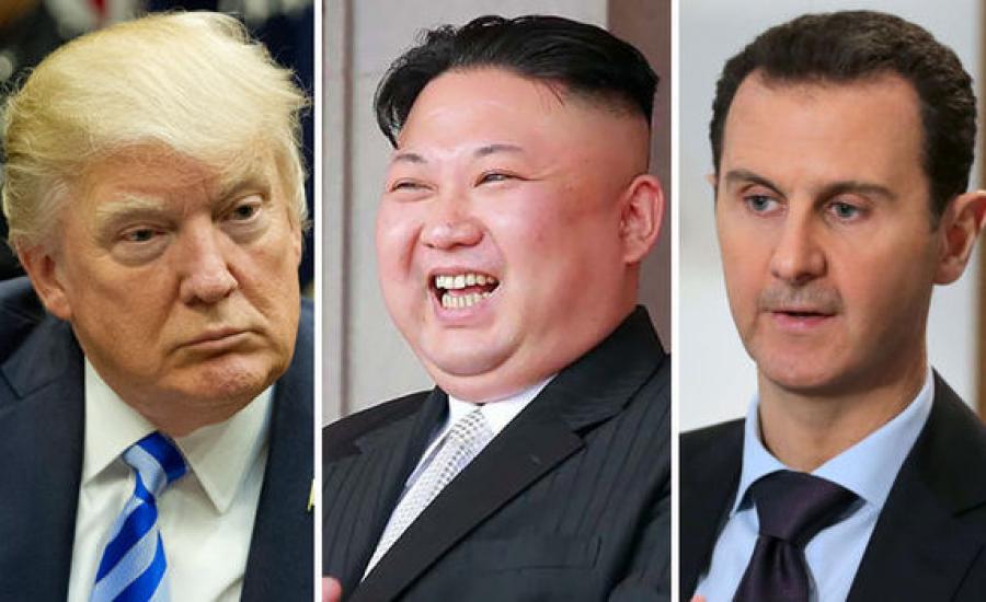 ترامب وبشار الاسد والزعيم الكوري الشمالي 