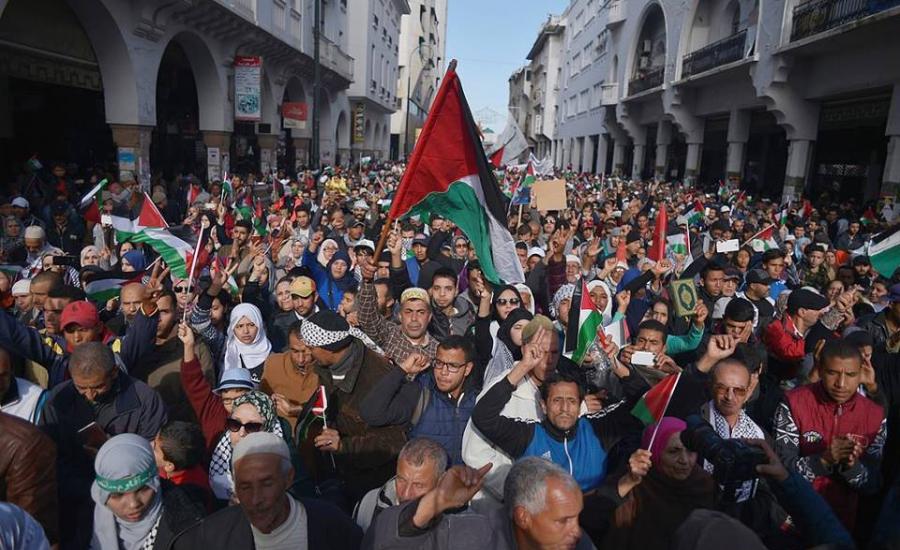تظاهرة مليونية في العاصمة المغربية الرباط تنديداً بقرار ترامب