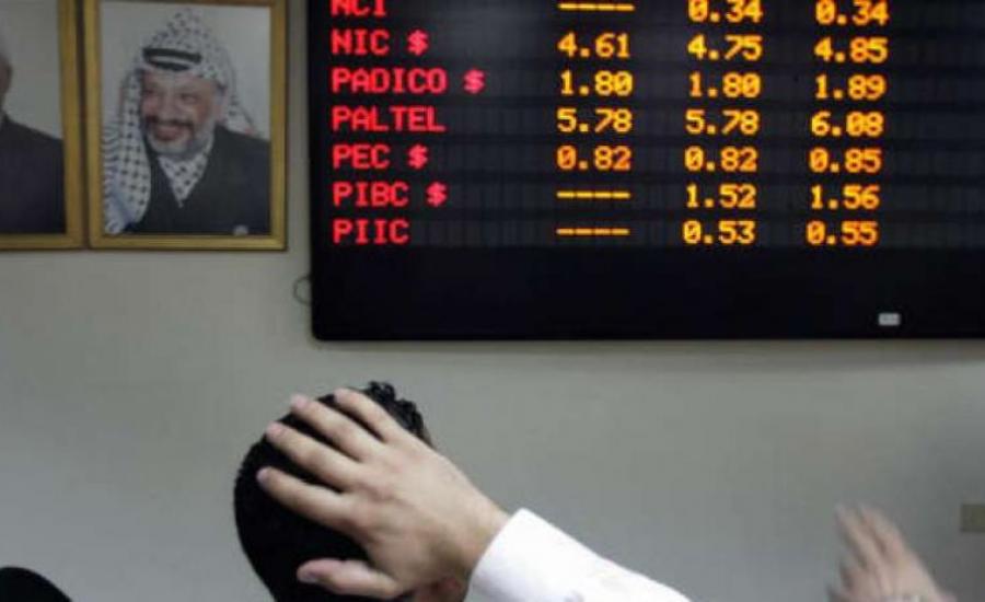 انخفاض على مؤشر بورصة فلسطين بنسبة 0.15%