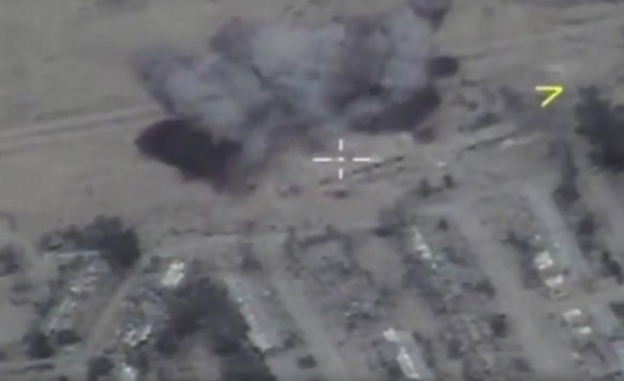 قصف روسي على داعش قرب الرقة 