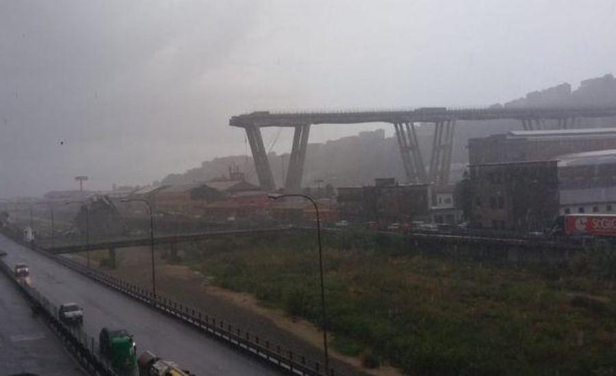 انهيار جسر في مدينة جنوى الايطالية 