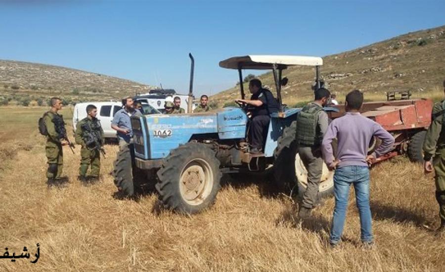  اعتقال 3 مزارعين ومصادرة آليات زراعية قرب طوباس