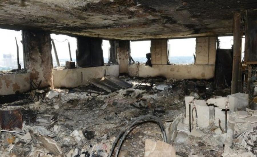 اكتشاف غرفة من برج لندن المحترق بداخلها 42 جثة متفحمة
