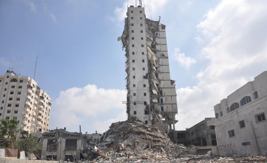 اعادة ترميم ابراج سكنية في غزة 