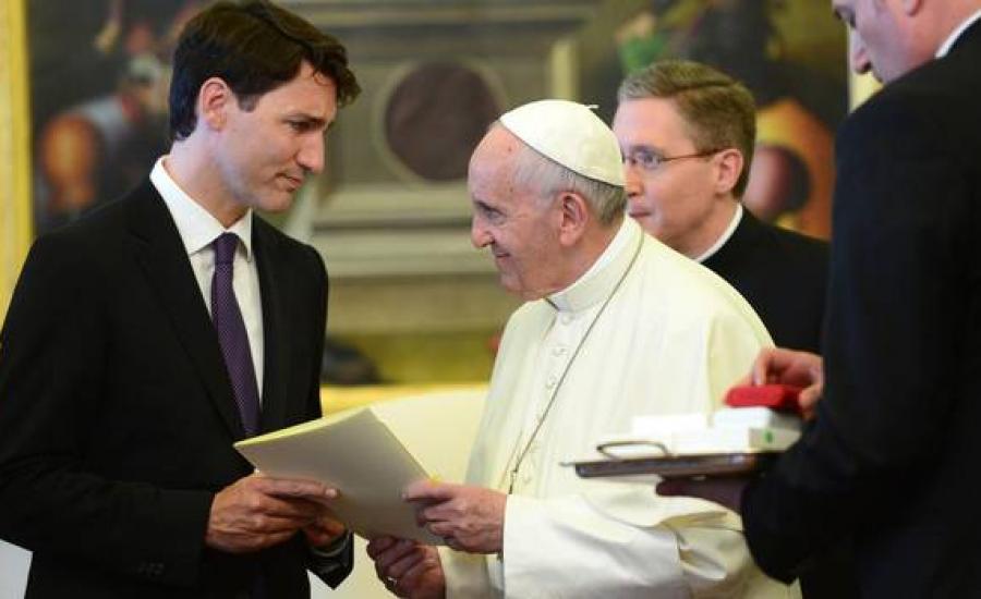 رئيس وزراء كندا والبابا 