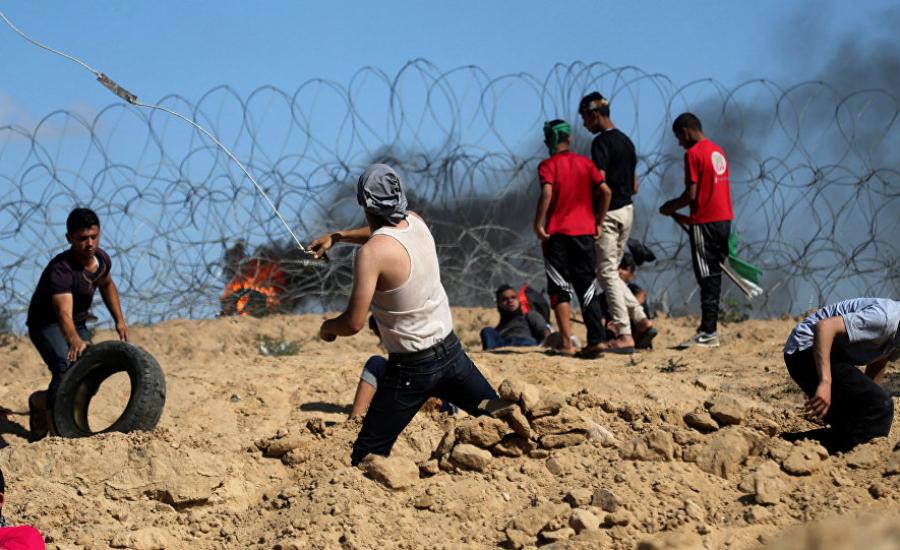 اصابة شبان بمواجهات مع الجيش الاسرائيلي على حدود غزة 