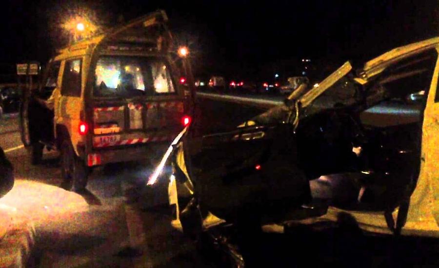 9 إصابات إحداها خطيرة بحادث سير بين 3 مركبات غرب الخليل