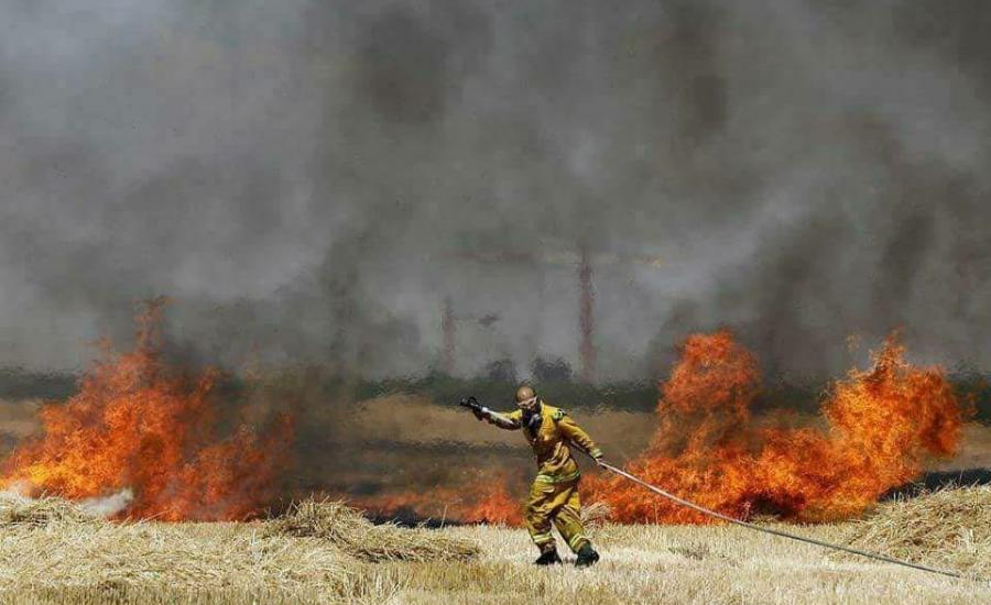 اشتعال حرائق في مستوطنات غزة 