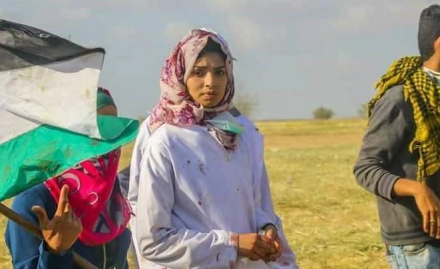 رزان النجار ضابط اسعاف في غزة 