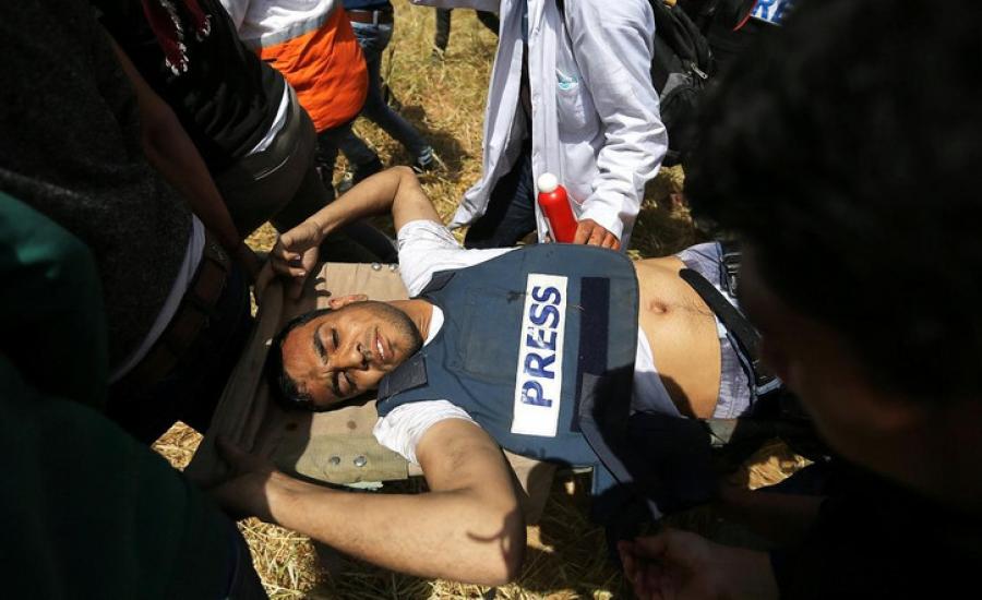 اصابة صحفيين في غزة 