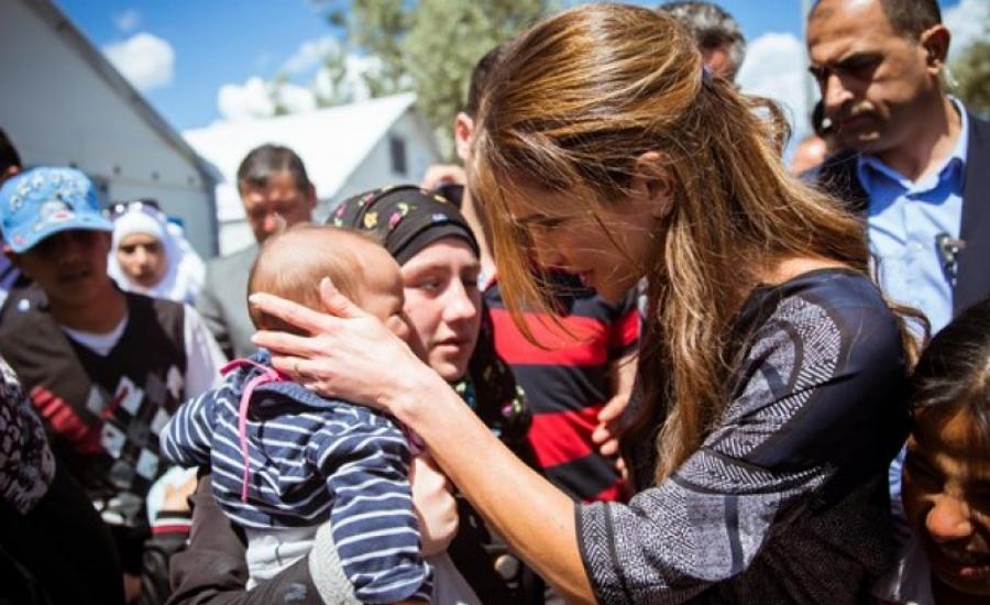 الملكة رانيا واللاجئيين 