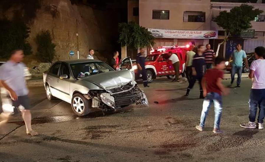 7 إصابات بحادث سير غرب نابلس
