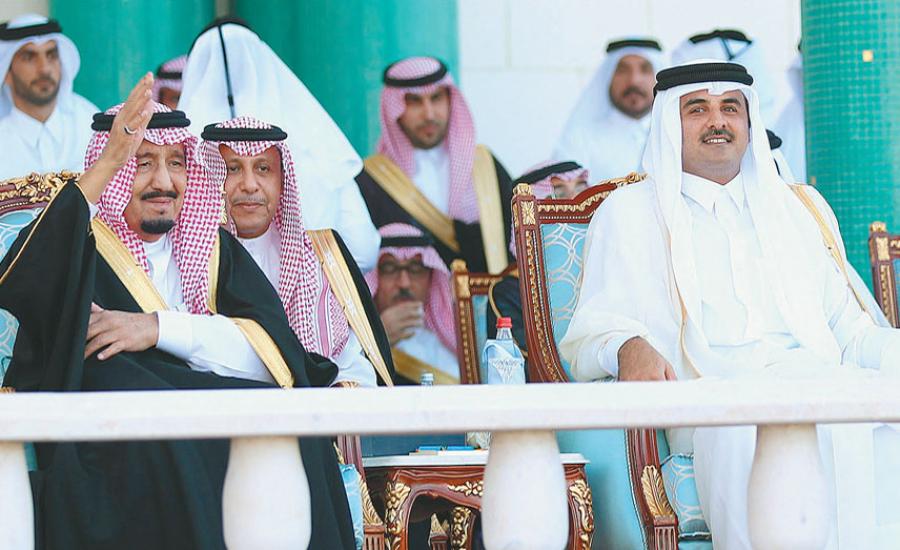 الملك سلمان وامير قطر 