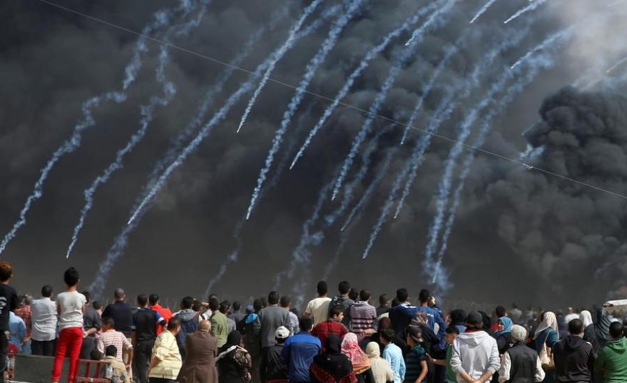 اصابة فلسطينين في غزة 