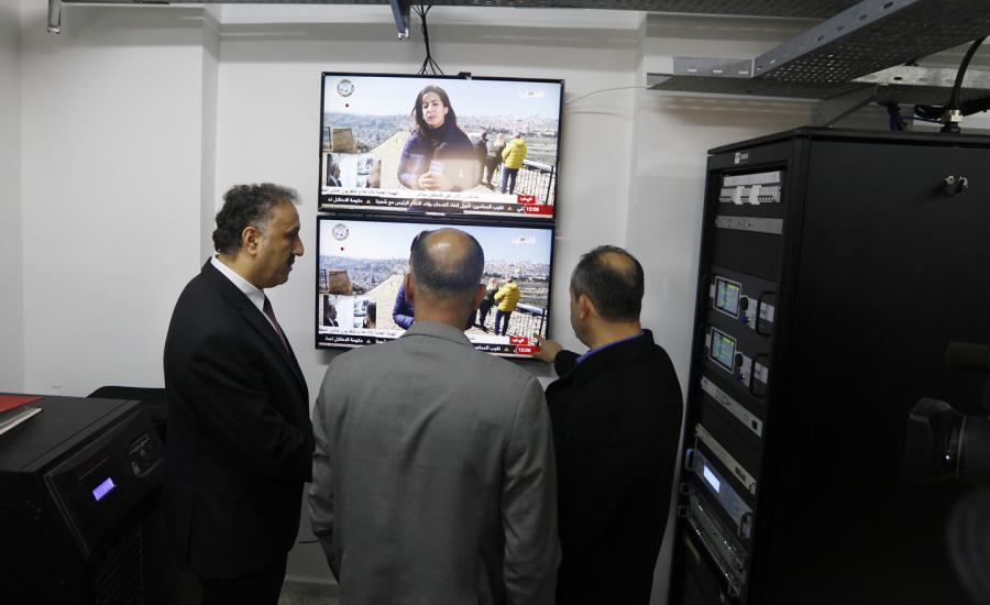 افتتاح اول محطة للاقمار الصناعية في فلسطين 