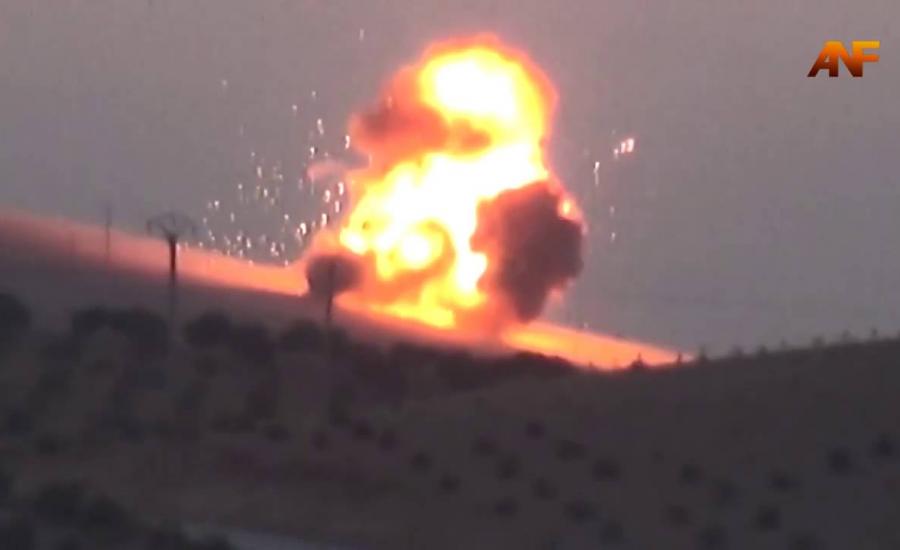 تدمير دبابة تركية في عفرين السورية 