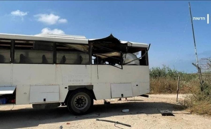استهداف حافلة اسرائيلية على حدود غزة