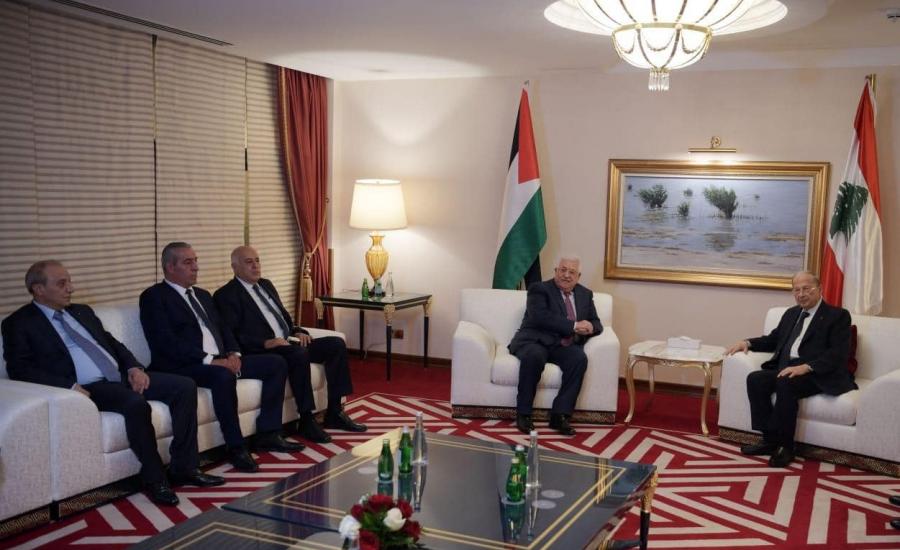 عباس والرئيس اللبناني مشل عون