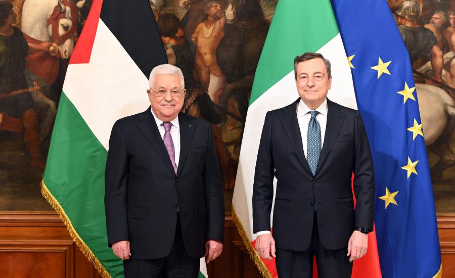 عباس ورئيس الوزراء الايطالي