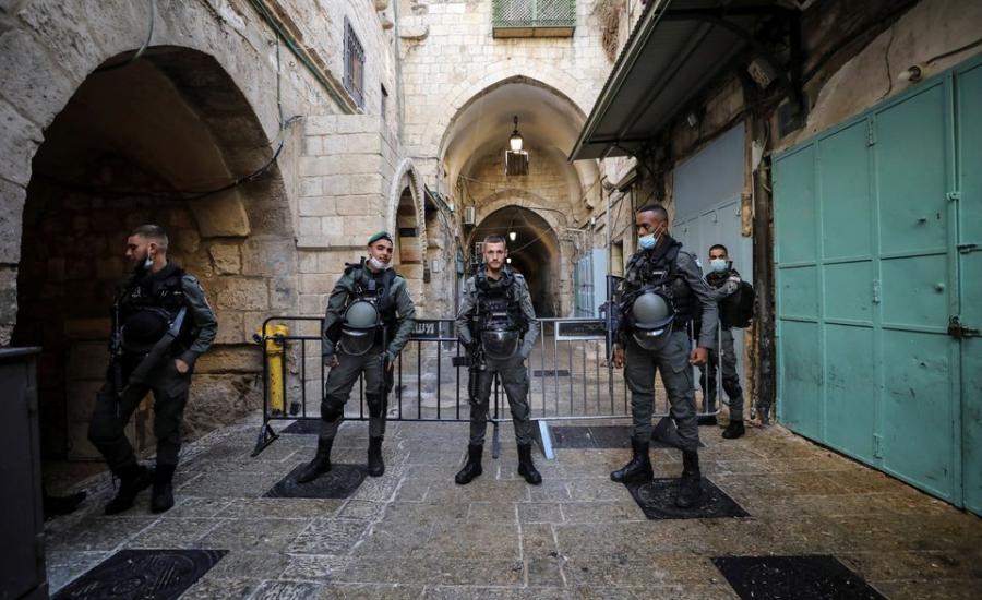 الشرطة الاسرائيلية في باب العامود بالقدس